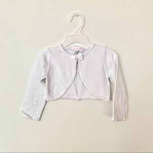 Baby Girls Picot & Bow Cotton Cardigan